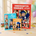 Personalized Multicolor 4-6 Photos Collage Building Brick Puzzles with Name Home Decor Preschool Kindergarten Graduation Gift for Kids Graduates