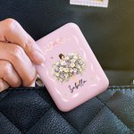 Personlig fødselsblomst tegneserie jente bærbar LED sminkespeil med navn bursdag morsdag jubileumsgave til henne