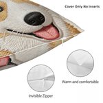 Personalised Pet Photo Imitation Embroidery Design Soft Cushion Cover with Name Home Sofa Decor Memorial Birthday Gift for Pet Owners