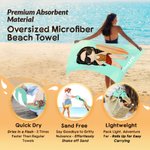 Personalized Cartoon Character Quick Dry Soft Oversized Beach Towel with Name Summer Vacation Beach Party Birthday Gift for Family Friends