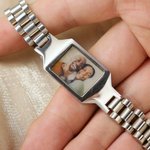 Personalized Heat-Reactive Photo Bracelet with  Engraved Text Meaningful Birthday Holiday Father's Day Gift for Father Brother