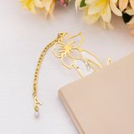 Personalized Dried Birth Flower Bookmark with Initial Charm Birthday Gift for Book Lovers Readers