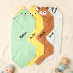 Manta suave personalizada con capucha de lindo alce bordada con nombre regalo de cumpleaños y baby shower para nuevas mamás y bebés