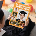Personalized Multicolor 4-6 Photos Collage Building Brick Puzzles with Name Home Decor Preschool Kindergarten Graduation Gift for Kids Graduates