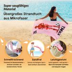 Personalisiertes Strandtuch mit Fußballspieler-Silhouette | mit Namen und Teamnummer | schnelltrocknend | Geburstag Geschenk für Fußballliebhaber