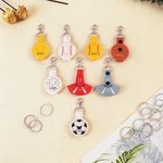Personalized Soccer Tennis Volleyball Cheerleading Sports PU Leather Keychain with Name Bag Tag Hair Tie Organizer Birthday Team Gift for Teammates