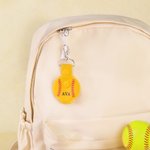 Personalized Soccer Tennis Volleyball Cheerleading Sports PU Leather Keychain with Name Bag Tag Hair Tie Organizer Birthday Team Gift for Teammates
