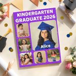 Personalized Multicolor 4-6 Photos Collage Building Brick Puzzles with Name Home Decor Preschool Kindergarten Graduation Gift for Kids Graduates