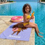 Personalized Cartoon Character Quick Dry Soft Oversized Beach Towel with Name Summer Vacation Beach Party Birthday Gift for Family Friends