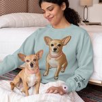 Personligt konstbroderi Pet Portrait T-shirt Sweatshirt med text Födelsedag Jubileum Present för husdjursälskare
