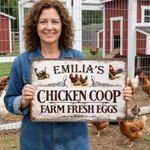 Henkilökohtainen Chicken Coop maatilan tuoreet munat Vintage metalli merkki nimi päivittäinen käyttö syntymäpäivälahja kananviljelijä omistaja