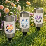Lámpara solar de jardín personalizada con nombre y texto Silueta de perro con huella de pata Regalo de condolencia para dueño de perro Amante de mascotas
