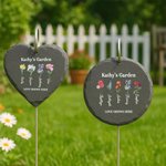 Personalised 1-6 Birth Flower Garden Stone with Name and Title Garden Decoration Mother's Day Birthday Gift for Mom Grandma
