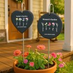 Personalised 1-6 Birth Flower Garden Stone with Name and Title Garden Decoration Mother's Day Birthday Gift for Mom Grandma