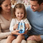 Personalized Cute Animal Initial 10 oz Insulated Sippy Cup with Name and Handle Baby Shower Birthday Gift for Toddler Kid