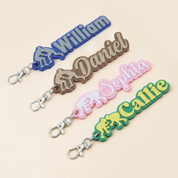 Personalised Multicolour Wrestling 3D-Printed Name Tag Keychain Back to School  Sports Team Equipment Bag Gift for Youth