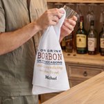 Gepersonaliseerde Bourbon Whiskey Keukendoek met Naam Keuken Decor Vaderdag Verjaardagscadeau voor Vader Man