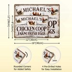 Henkilökohtainen Chicken Coop maatilan tuoreet munat Vintage metalli merkki nimi päivittäinen käyttö syntymäpäivälahja kananviljelijä omistaja