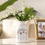 Gepersonaliseerde Keramische Vaas in Imitatiekristallook met Geboortebloem Naam en Tekst Moederdag- en Verjaardagscadeau voor Vrouwen