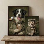 Personalized Funny Golfer Pet Photo Canvas Prints Wall Art Ship from USA Home Decor Gift for Pet Lovers Golf Enthusiasts