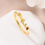 Personalised 1-6 Vines Flowers Birthstones Sterling Silver Ring Dainty Jewellery Birthday Anniversary Mother's Day Gift for Women