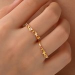 Personalised 1-6 Vines Flowers Birthstones Sterling Silver Ring Dainty Jewellery Birthday Anniversary Mother's Day Gift for Women