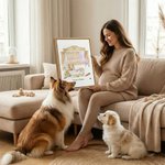 Personalized Watercolor Crib Pets Portrait Canvas Prints Ship from USA Nursery Decor New Baby Arrival Gift for Dog Cat Owners