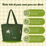 Bolso tote de pana personalizado con flor de nacimiento y nombre gran capacidad para uso diario oficina y viajes regalo de cumpleaños para mujeres