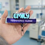 Badge personnalisé en acrylique avec nom et texte Anniversaire Appréciation de l'infirmière Semaine Cadeau pour médecin Infirmière Personnel médical