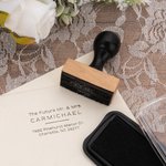 Segno personalizzato dell'indirizzo del futuro signore e signora Timbro autoinchiostrante portatile con inchiostro e nome Regalo di fidanzamento di nozze per coppie di sposi.