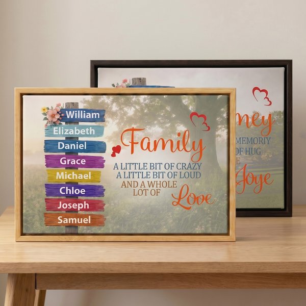 Personalized Family Lot of Love Signpost Canvas Prints with 2-10 Names Home Decor Ship from USA Home Decor Birthday Gift for Family