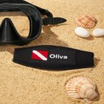 Personalized Embroidered Scuba Dive Flag Mask strap Cover Name Diving Accessory Daily Use Gift for Scuba Divers