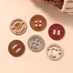 Personalized Handmade with Love Leather Button Set of 10 Clothing Hat Labels with Engraved Name Birthday Gift for Knitting Crocheting Lovers