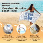 Personalised Seaside Element Salty Moms Quick Dry Oversized Beach Towel with Name Beach Party Birthday Mother's Day Gift for Mom Grandma