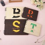 Personalized Initial Design Engraved Name Guestbook with Date Wedding Party Gift for Bride Groom Couple