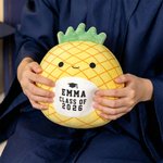 Personalisiertes Niedliches Abschlusshut-Design Kuh Katze Plüschtier Spielzeug mit Namen und Jahr Graduierung Geschenk für Klasse von 2026 Absolventen