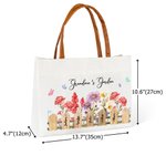 Personalized Birth Flower Canvas Tote Bag with Name and Handle Birthday Bridesmaid Gift for Women