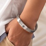 Personalised Men Medical Alert Bracelet Text ID Emergency Gift for Epilepsy Diabetes Patients
