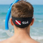Personalized Embroidered Scuba Dive Flag Mask strap Cover Name Diving Accessory Daily Use Gift for Scuba Divers