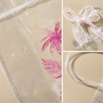 Personalizada Rosa Azul Lazo Palmeras Transparente Bolsa de Regalo con Nombres Año Lugar Boda Regalo para Damas de Honor Recién Casadas