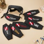 Personalized Embroidered Scuba Dive Flag Mask strap Cover Name Diving Accessory Daily Use Gift for Scuba Divers
