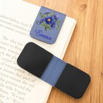 Henkilökohtainen Syntymä Flower Magneettinen PU Nahka Kirjanmerkki Clip nimi Reading tarvikkeet Syntymäpäivä lahja kirjan ystäville