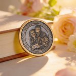 Moneda personalizada conmemorativa de la suerte con foto de pareja texto y nombre regalo de boda cumpleaños y aniversario para parejas