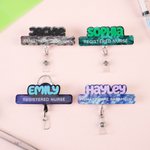 Badge personnalisé en acrylique avec nom et texte Anniversaire Appréciation de l'infirmière Semaine Cadeau pour médecin Infirmière Personnel médical