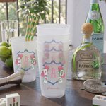 Henkilökohtainen Mahjong Teema Vaaleanpunainen Hydrangea Huurteinen Muovikuppi Initial ja nimi Mahjong Club Syntymäpäivälahja Preppy Girl Mahjong Loverille