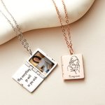 Personalized To My Love Photo Necklace Dainty Jewelry Daily Wear Anniversary Gift for Couples Family