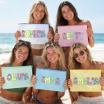 Personalized Artistic Name Waterproof Beach Bag Pool Bag Birthday Pool Vacation Summer Party Gift for Woman