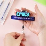 Badge personnalisé en acrylique avec nom et texte Anniversaire Appréciation de l'infirmière Semaine Cadeau pour médecin Infirmière Personnel médical