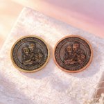 Moneda personalizada conmemorativa de la suerte con foto de pareja texto y nombre regalo de boda cumpleaños y aniversario para parejas