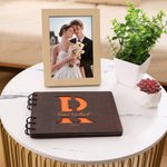 Personalized Initial Design Engraved Name Guestbook with Date Wedding Party Gift for Bride Groom Couple